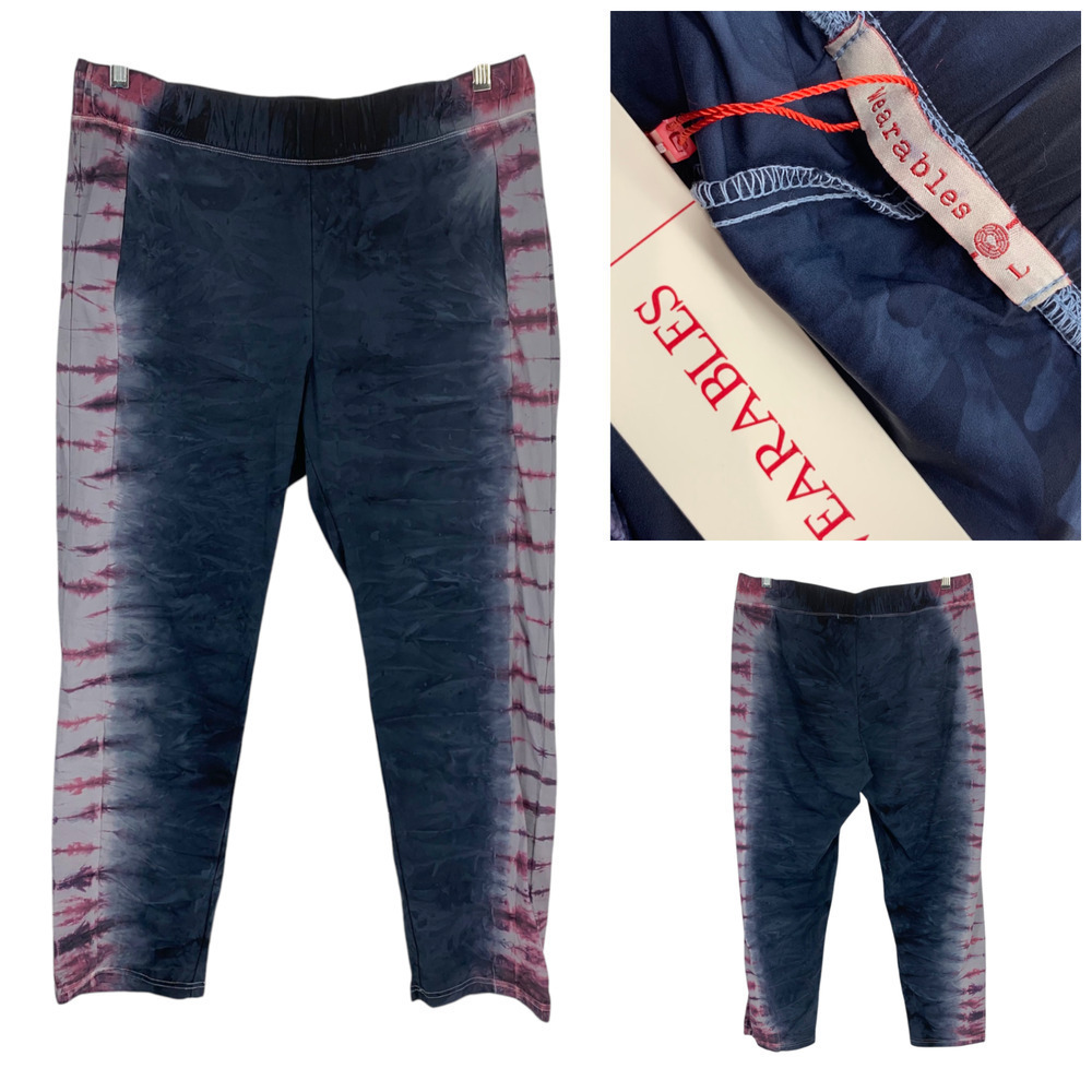 New XCVI Wearables Sz L Nylon Tie Dye Cropped Beach Pants Swim Cover Lightweight